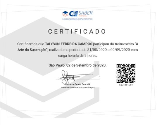 imagem do certificado